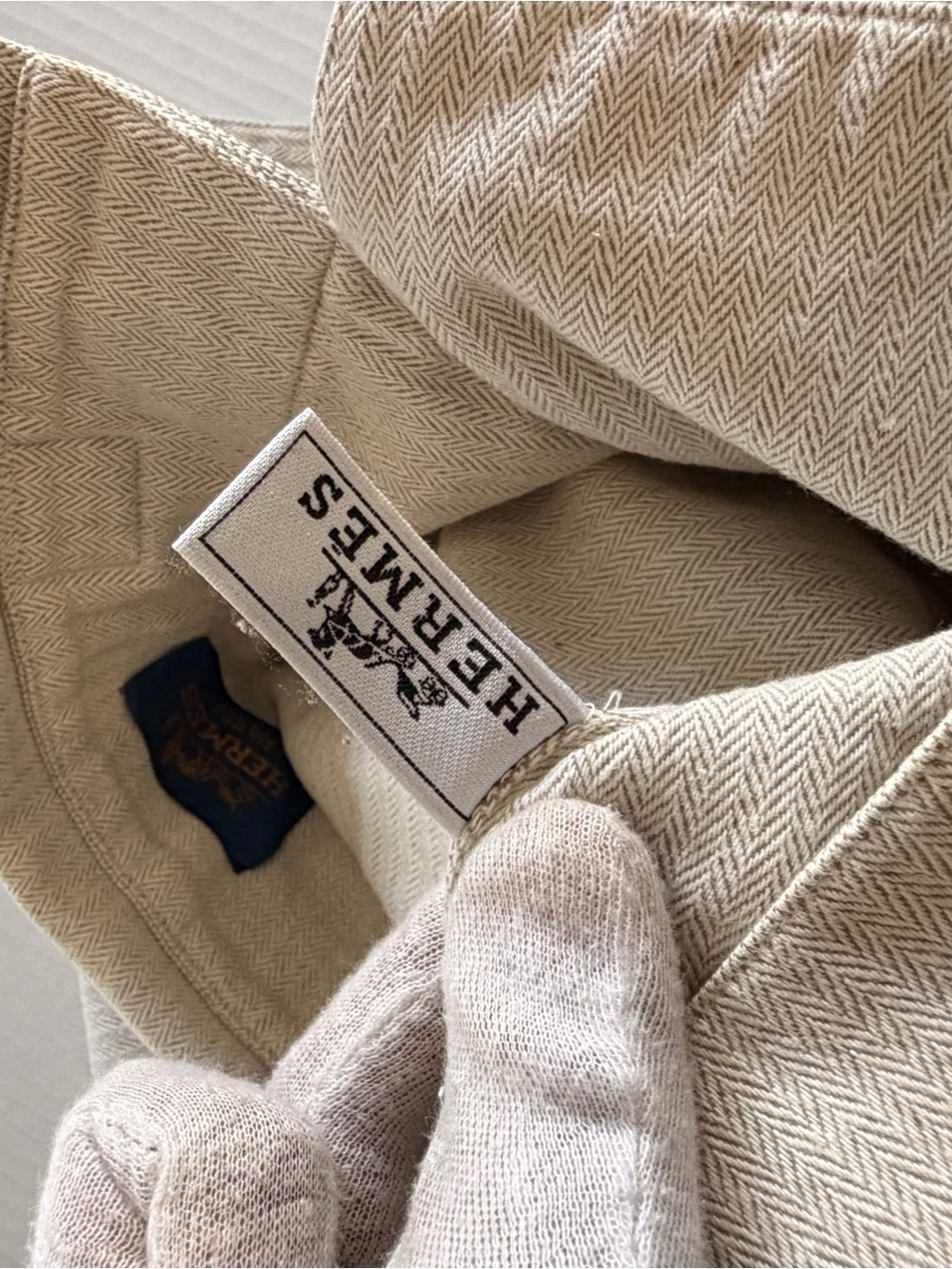 Hermes Beige Canvas Crossbody/clutch bag with Leather Trim - Picture 10 of 13